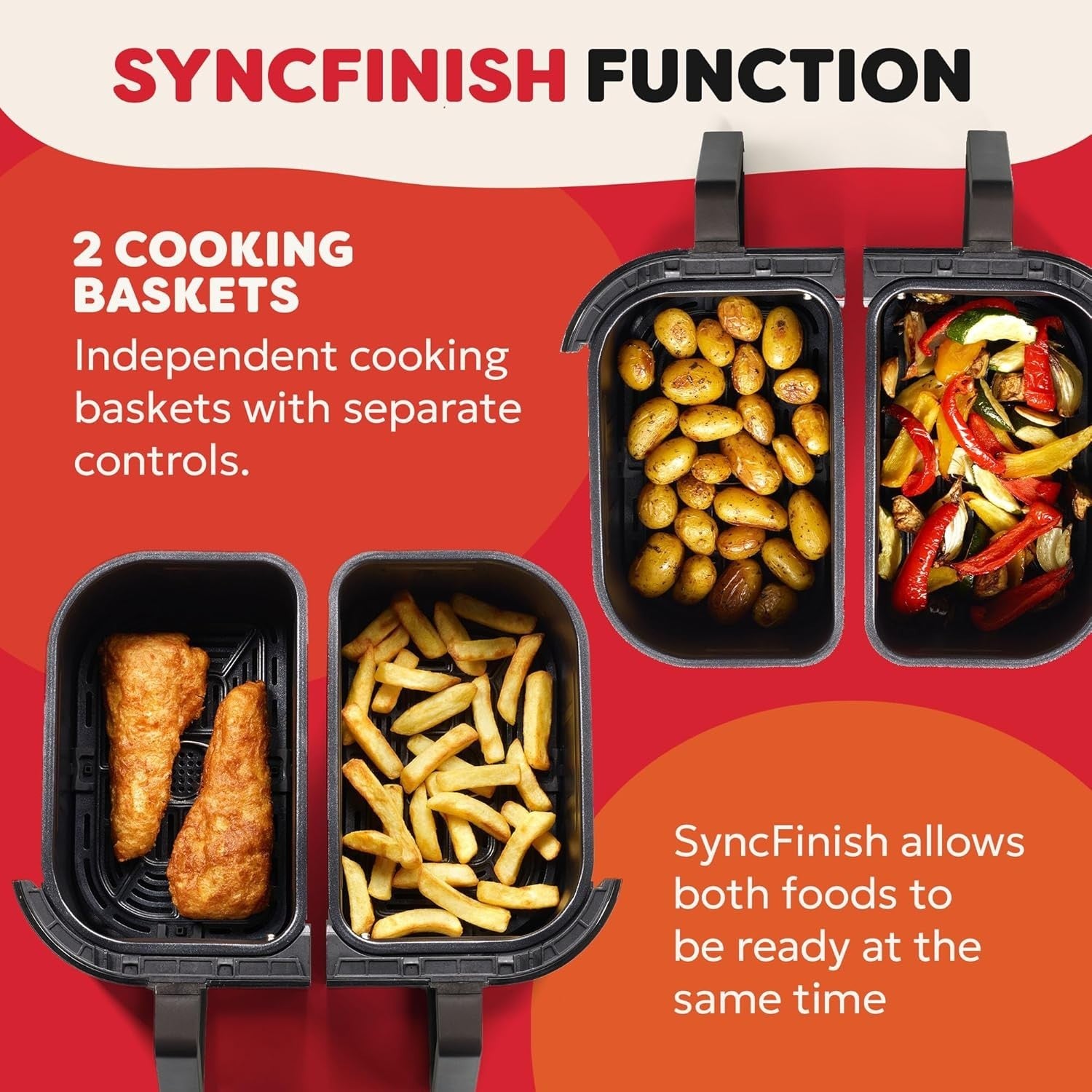 7.6L Dual Air Fryer Stainless Steel Twin Drawer 8-in-1 Grill Bake Roast Reheat