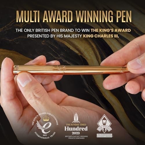 Luxury Personalised Ballpoint Pen – Gold Brass Finish, Refillable Black Ink