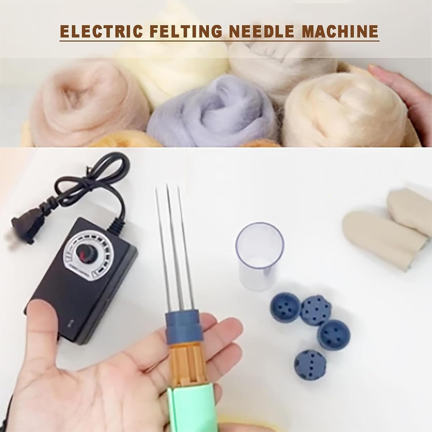 Electric Wool Felting Tool Needle Machine DIY Craft Fast Felting Kit