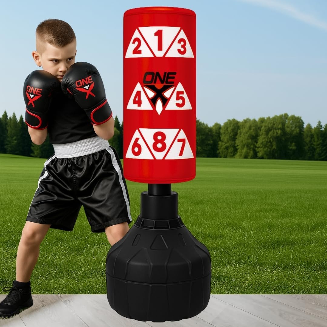 Kids Boxing Training Punch Bag 3.5FT Freestanding Gloves Set
