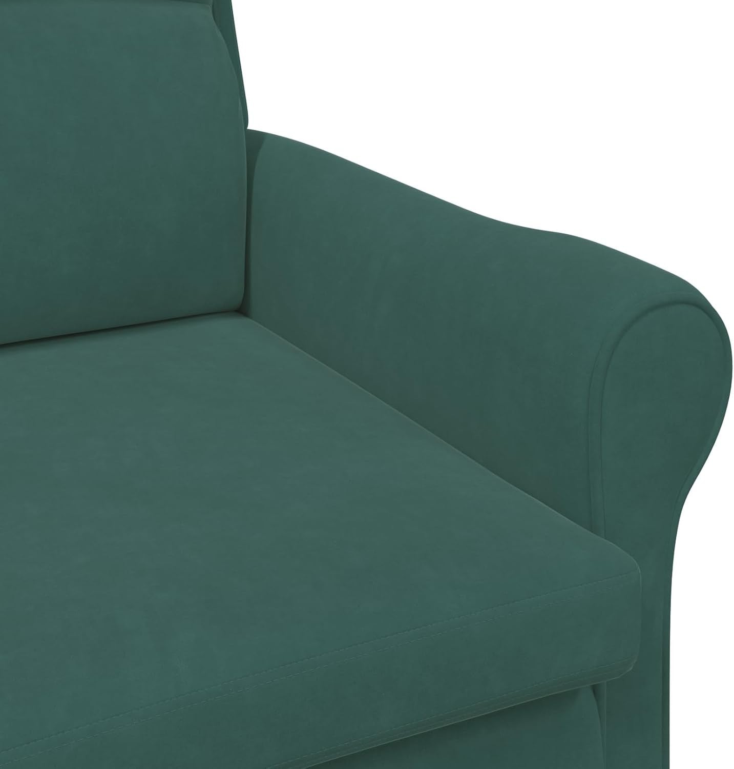 Dark Green Recliner Armchair Fabric Wingback Chair Wood Legs Lounge