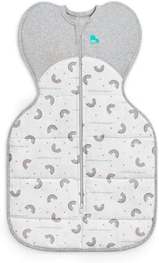 Newborn Swaddle Sleep Sack 2.5 TOG Arms-Up 3.5-6kg White Rainbow