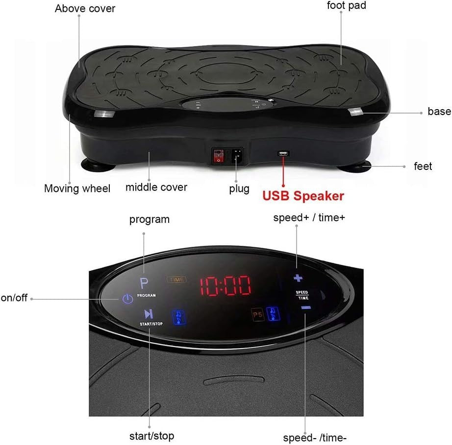 Vibration Plate Exercise Machine Bluetooth USB Whole Body Fitness