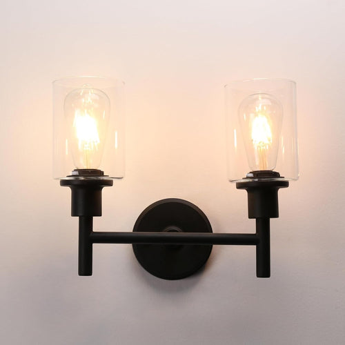 Industrial Glass Wall Lights Double Head E27 Sconce Loft Retro Modern