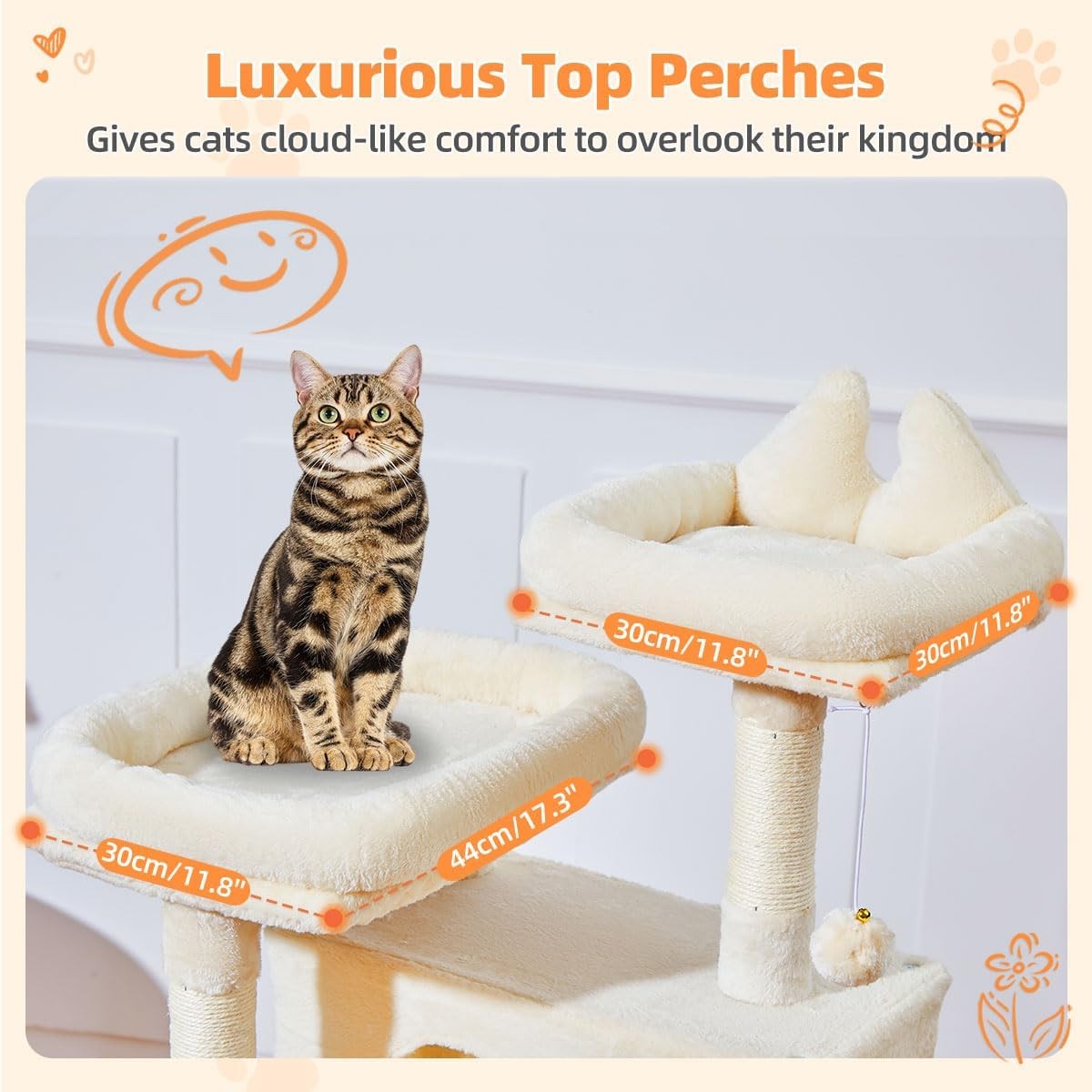 146cm Cat Tree Tower Multi Level Scratching Post Indoor with Hammock