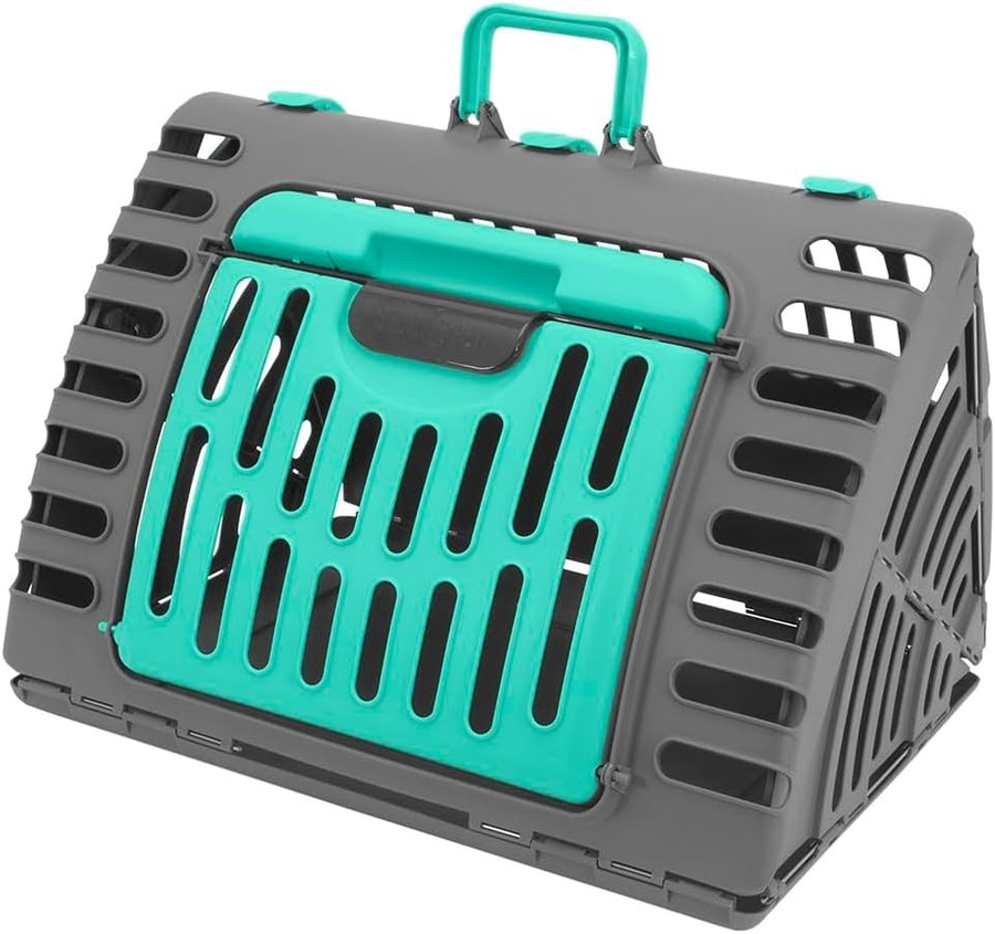 XL Foldable Cat Carrier 63x51x48cm Collapsible Plastic Travel Crate 35lb Pet