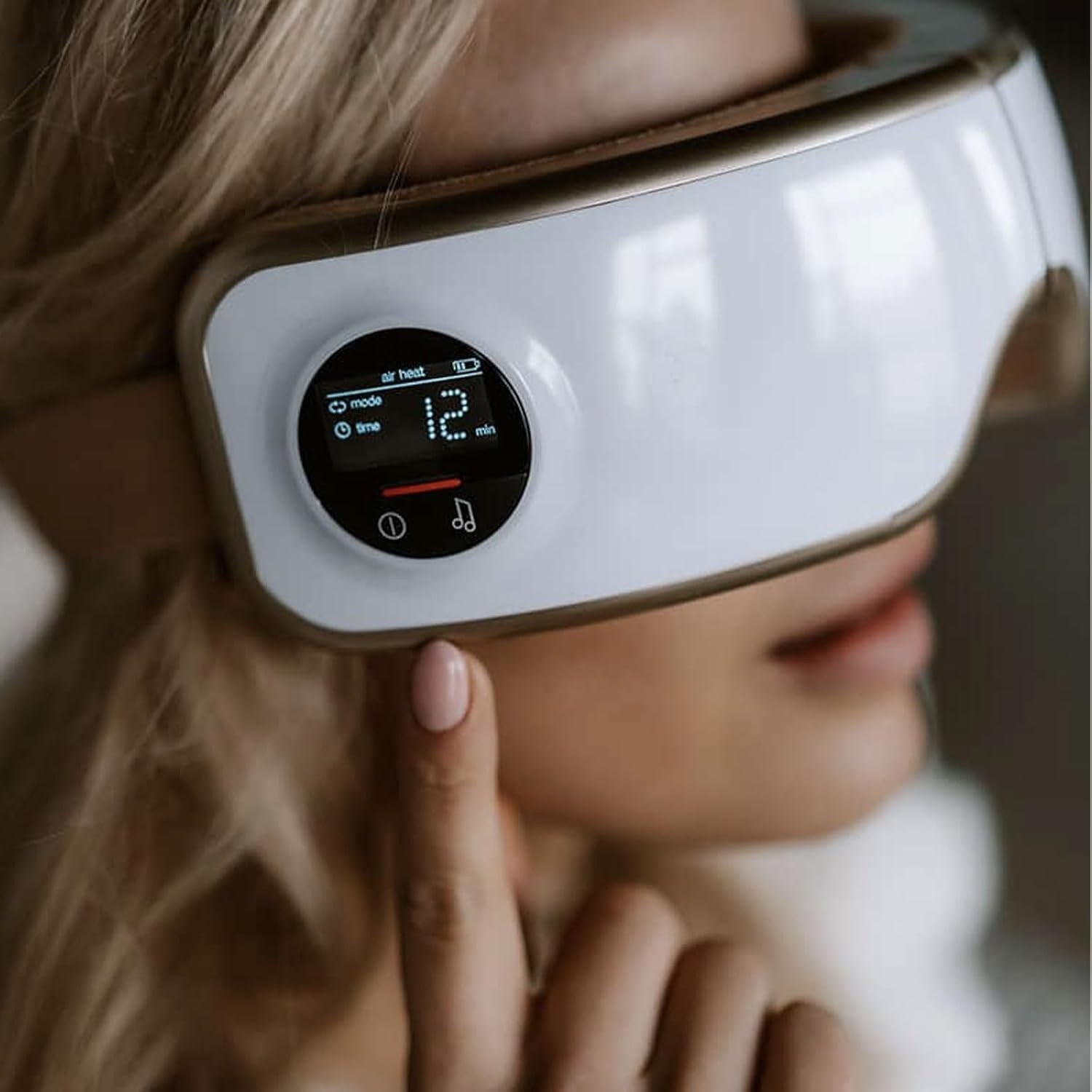 Wireless Eye Massager Air Pressure Heat Music Migraine Relief