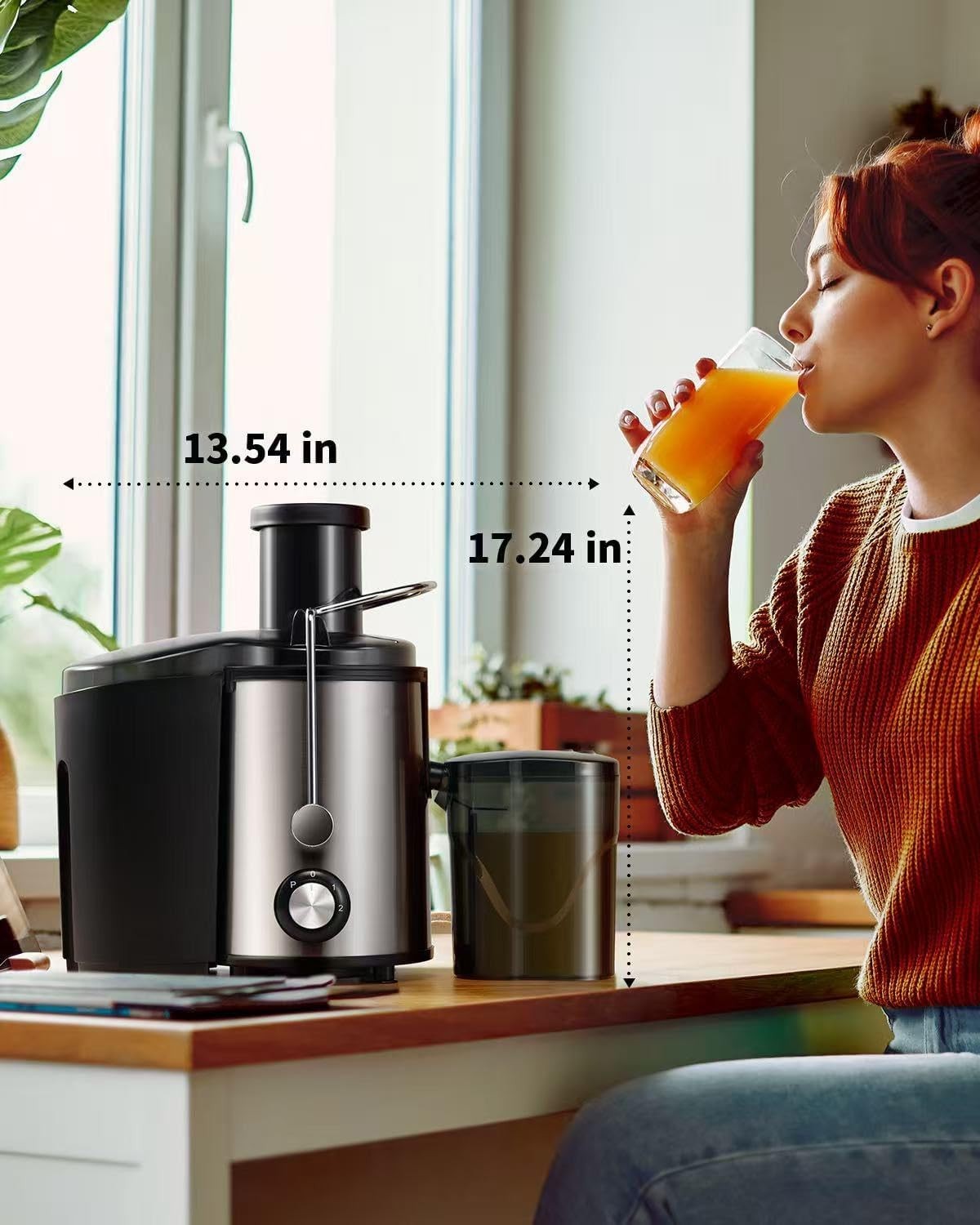 800W Centrifugal Juicer 3 Speed 3in Wide Chute High Yield Easy Clean