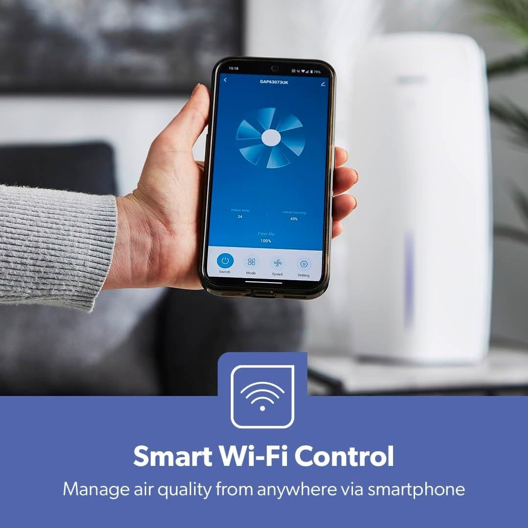 2 in 1 Air Purifier Humidifier HEPA Filter WiFi Remote Bedroom Home