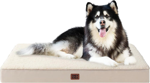 Orthopedic XXL Dog Bed 127x91x10cm Washable Cover Non Slip Camel