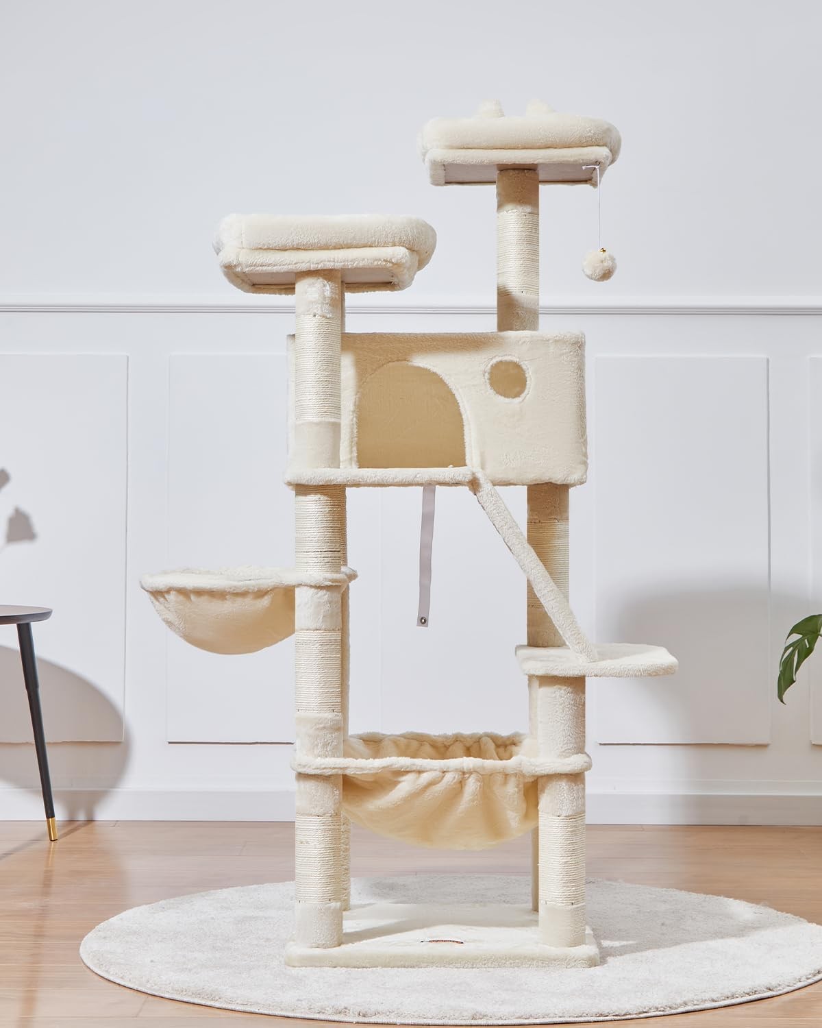 146cm Cat Tree Tower Multi Level Scratching Post Indoor with Hammock
