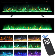 127cm Electric Fireplace Wall Mount/Recessed/Free Standing with Remote