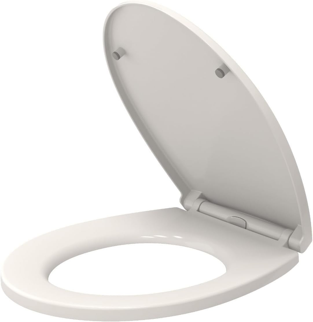 Oval Toilet Seat White Soft Close Quick Release PP Dual Fix Top & Bottom