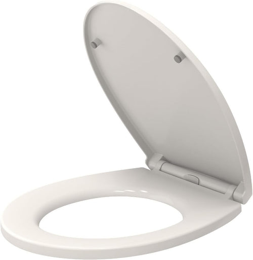 Oval Toilet Seat White Soft Close Quick Release PP Dual Fix Top & Bottom