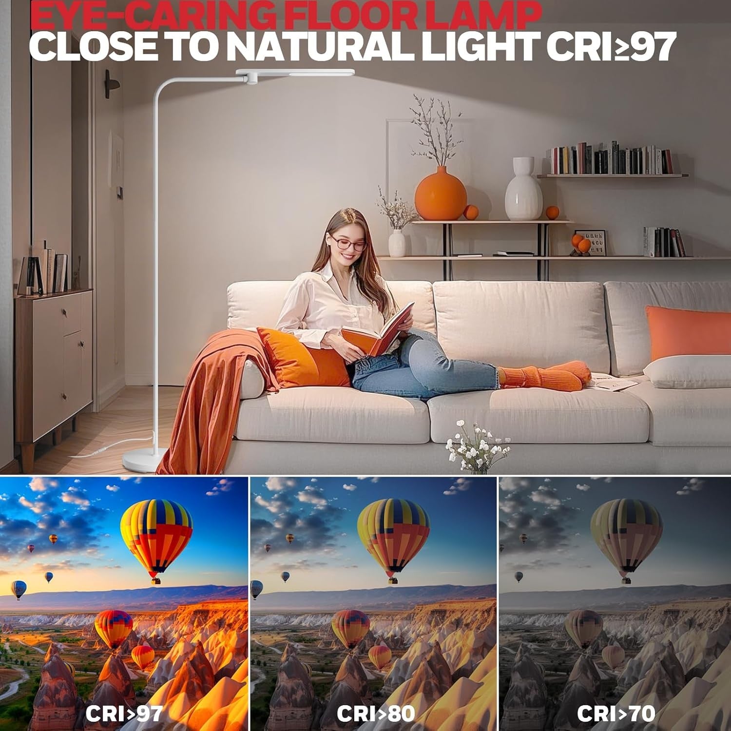 LED Floor Lamp Dimmable Gooseneck Reading Light Tall Standing Office Lamp