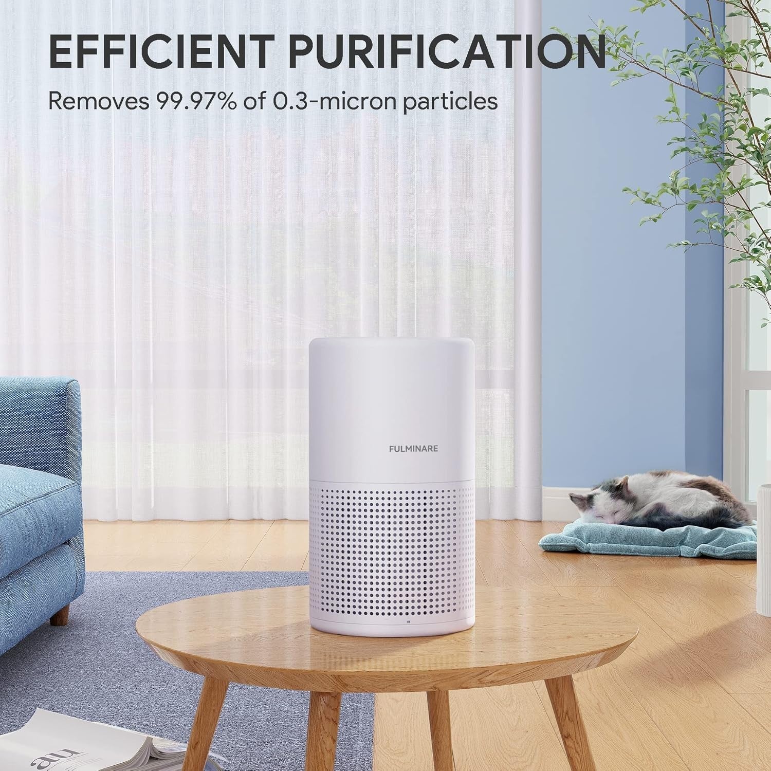 H13 HEPA Air Purifier Bedroom Quiet Night Light Portable Dust Smoke