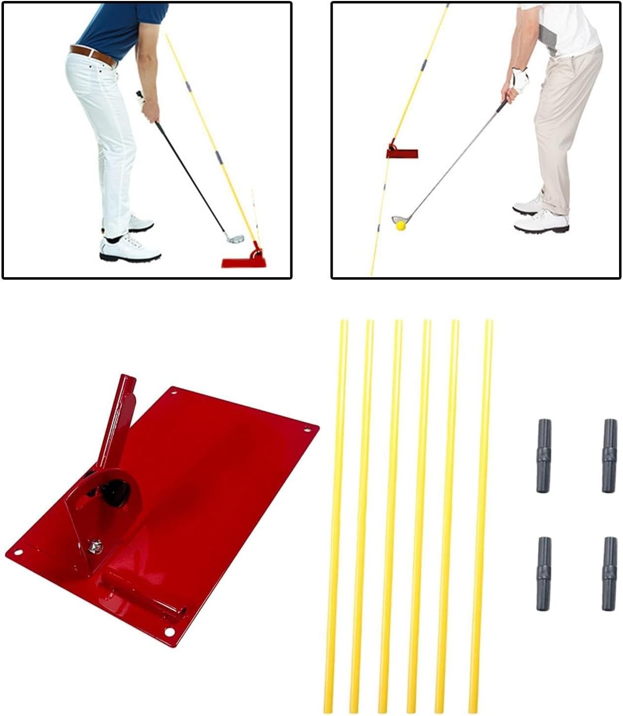 Golf Alignment Stick Holder Plate Swing Trainer Posture Corrector
