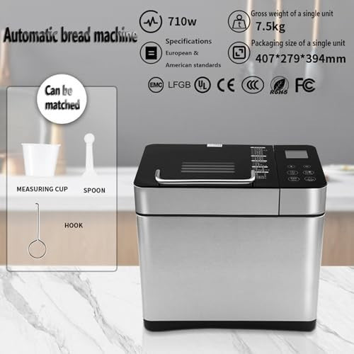 17-in-1 Automatic Bread Maker Large Dough Machine with Nut & Fruit Dispenser