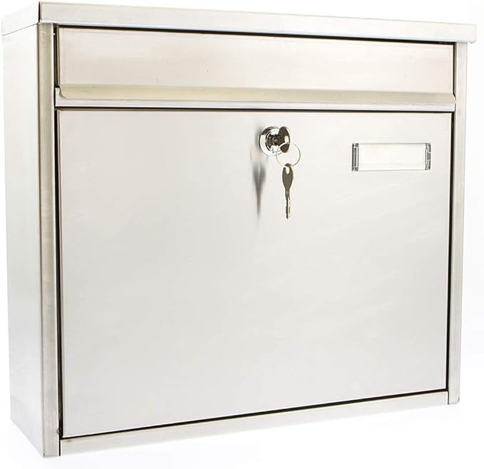 Secure Wall Mounted Post Box – Lockable, Weatherproof, Stainless Steel, 36x32x12