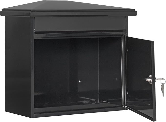 Extra Large Steel Wall Mailbox Lockable A4 Post Box Waterproof Modern Design