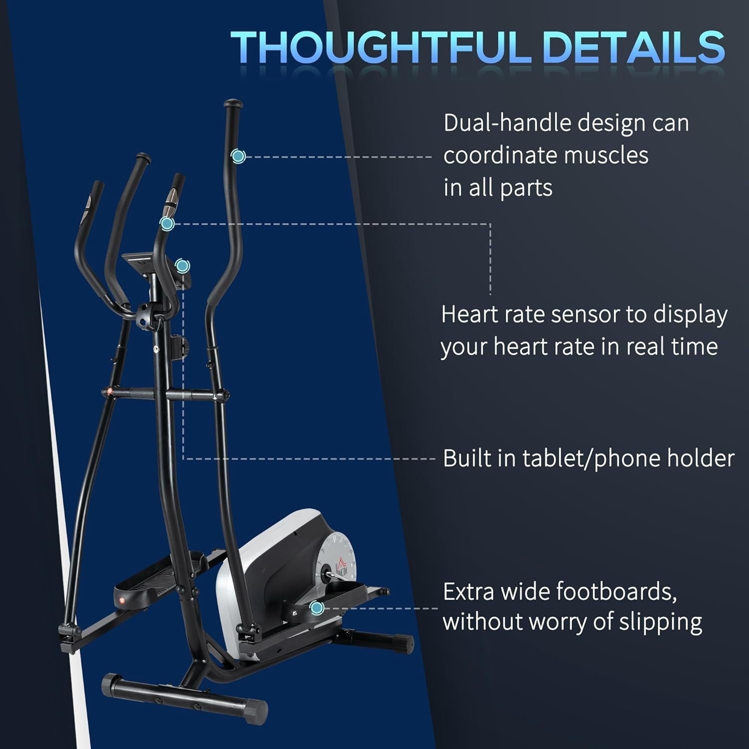 Elliptical Cross Trainer 8-Level Magnetic Resistance Home Gym