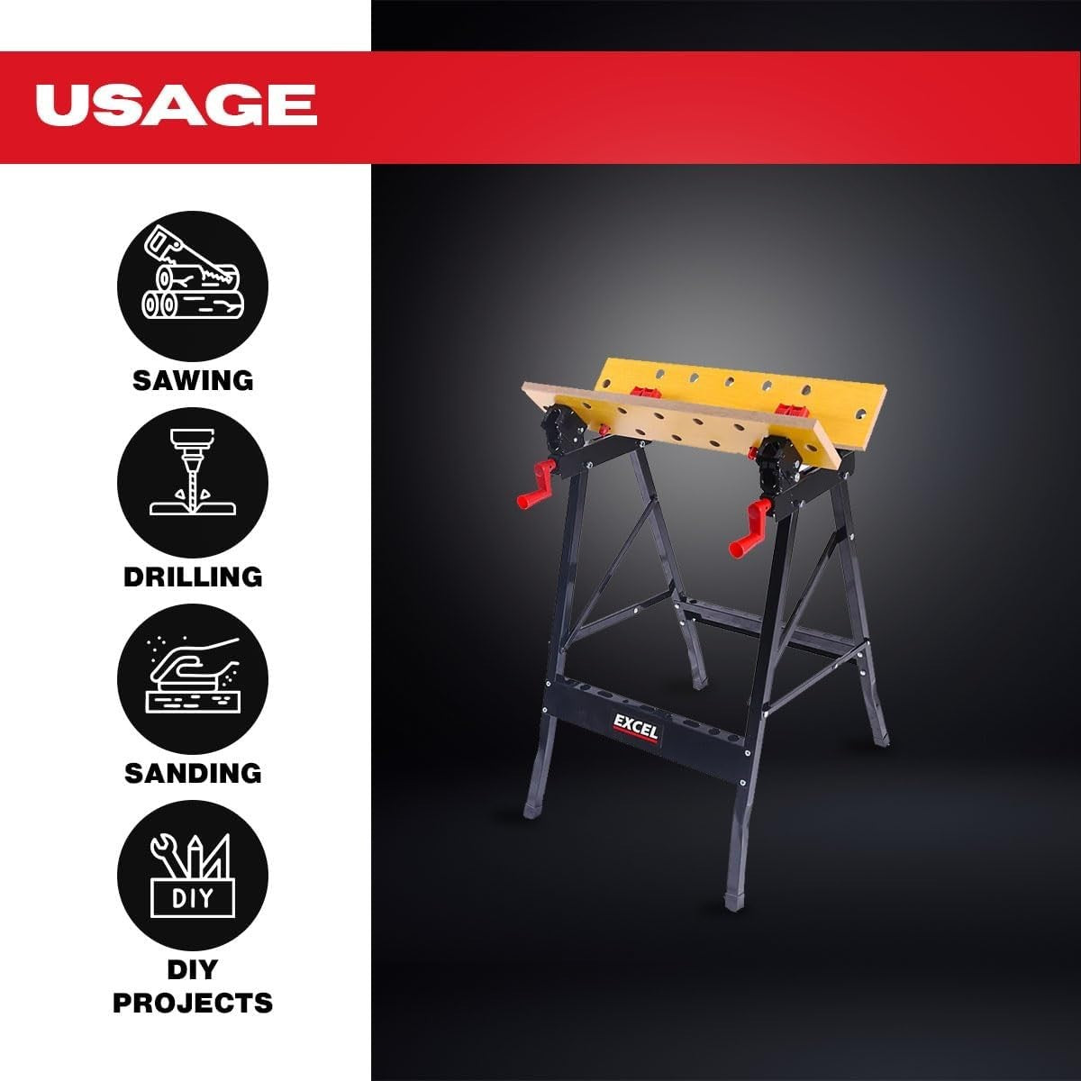 Portable Flip Top Workbench Foldable Vise Stand Adjustable Clamping Table