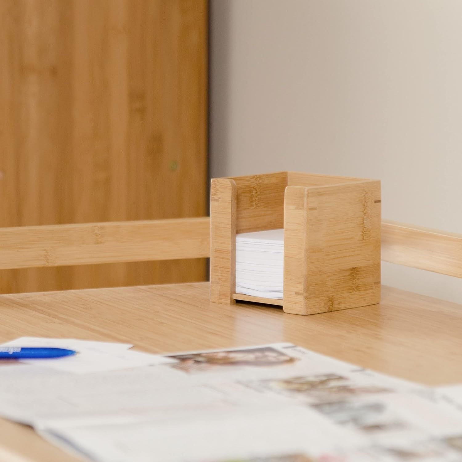 Bamboo Desk Organiser Set with Pen Holder & Memo Box – 2 Drawers