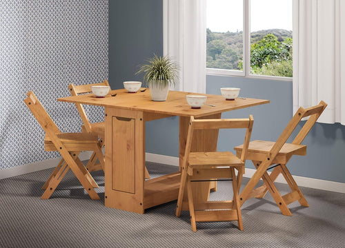 Corona Butterfly Extendable Dining Table Solid Pine Antique Wax 4-6 Seater