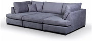 4PC U Shape Sofa with Footstool – Dark Grey Sectional – 5/6 Seater Modular.