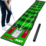 Golf Putting Mat 20" x 10ft Indoor Outdoor Training Aid Alignment Speed Track