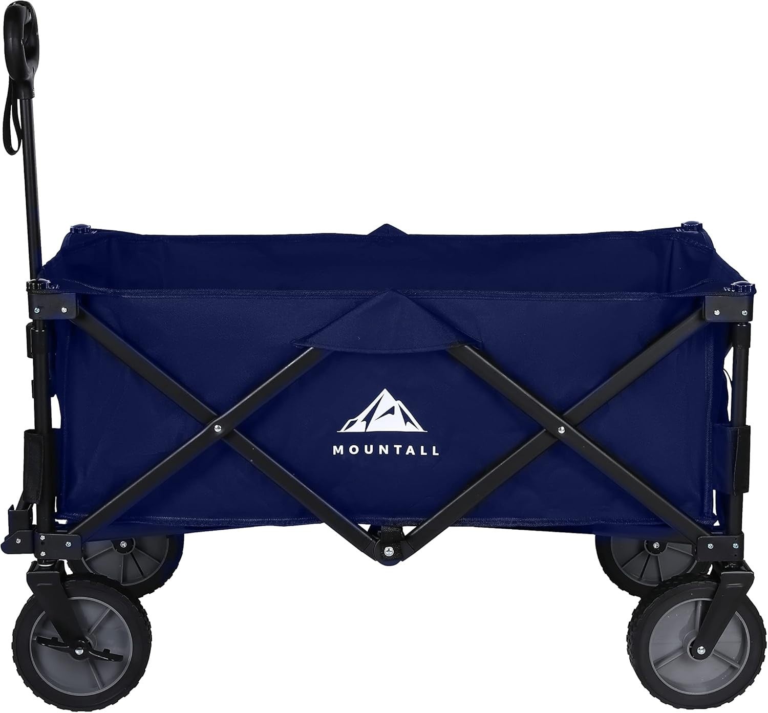 Navy Folding Festival Wagon 85kg Collapsible Garden Camping Trolley w/ Cargo Net