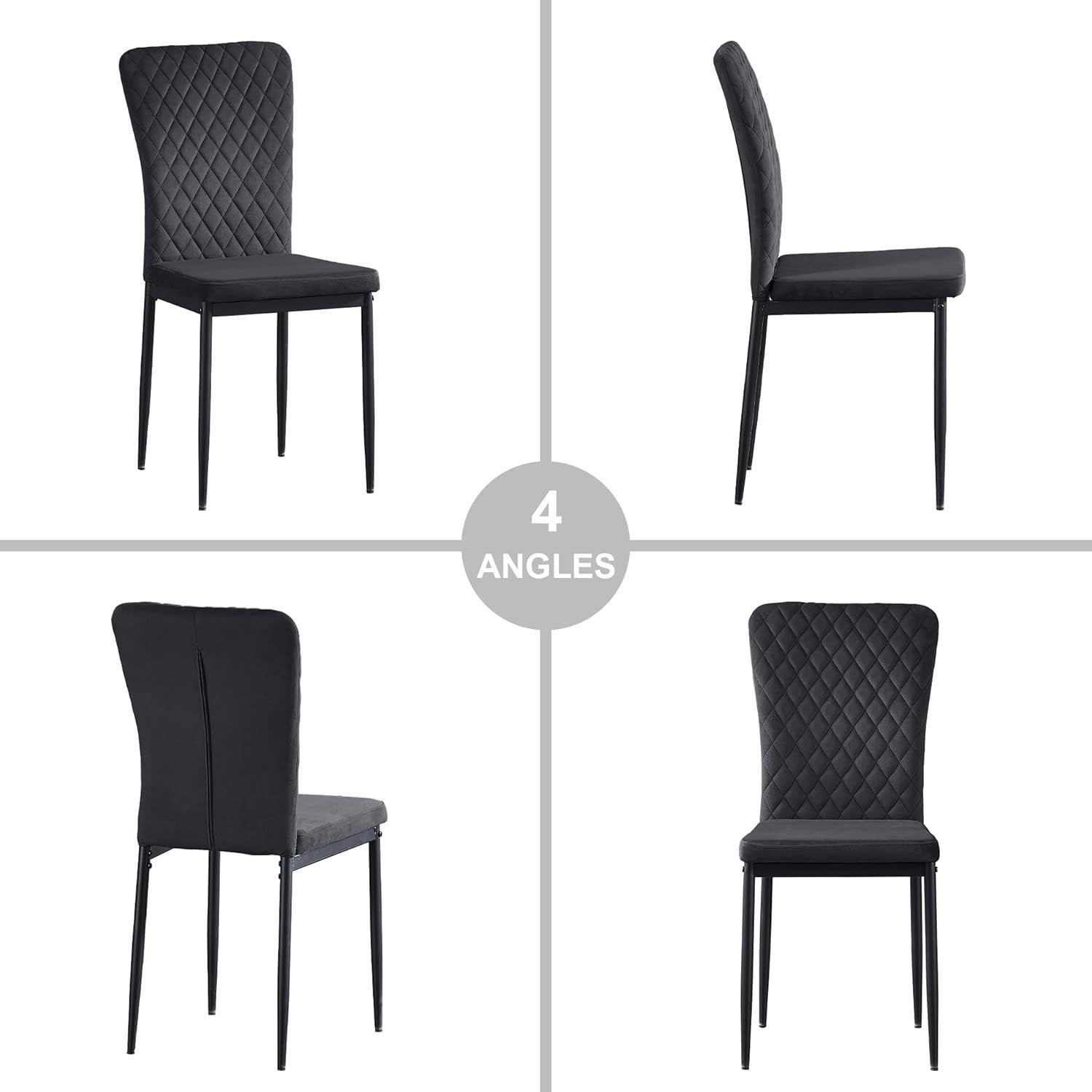 Modern Velvet Dining Chairs Set of 6 | High Back Comfort | Oak Frame Kitchen