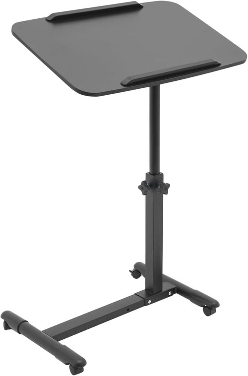 Overbed Table Laptop Desk Adjustable Height Rolling Bedside Stand 60x40cm