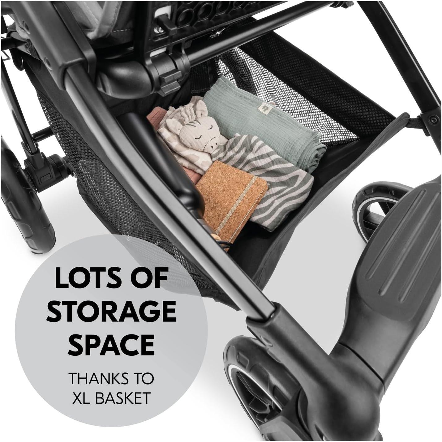 Lightweight Pushchair Foldable Pram Reclining Seat Snack Tray Cup Holder Grey