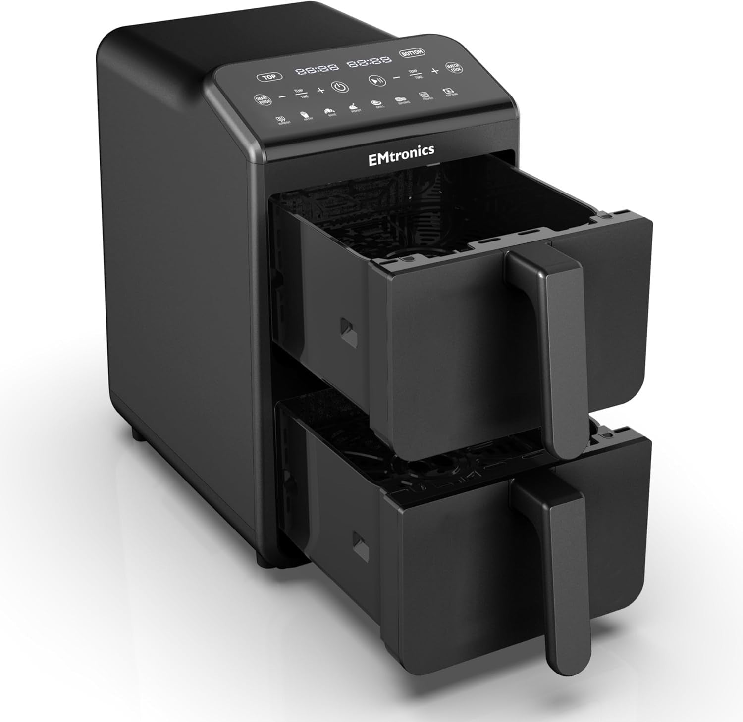 Dual Zone 10L Stack Air Fryer 2460W Family XXL Touch Presets Black