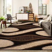 Large Shaggy Area Rug 120x170cm Washable Non Slip Soft Swirl Floor Carpet