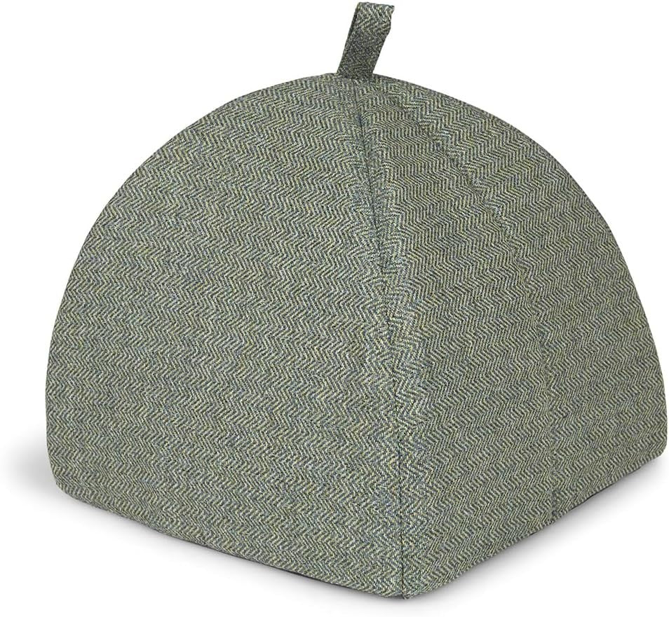 Sage Herringbone Cat Igloo Bed Cozy Pet Hideaway Soft Cushion 40x40x35