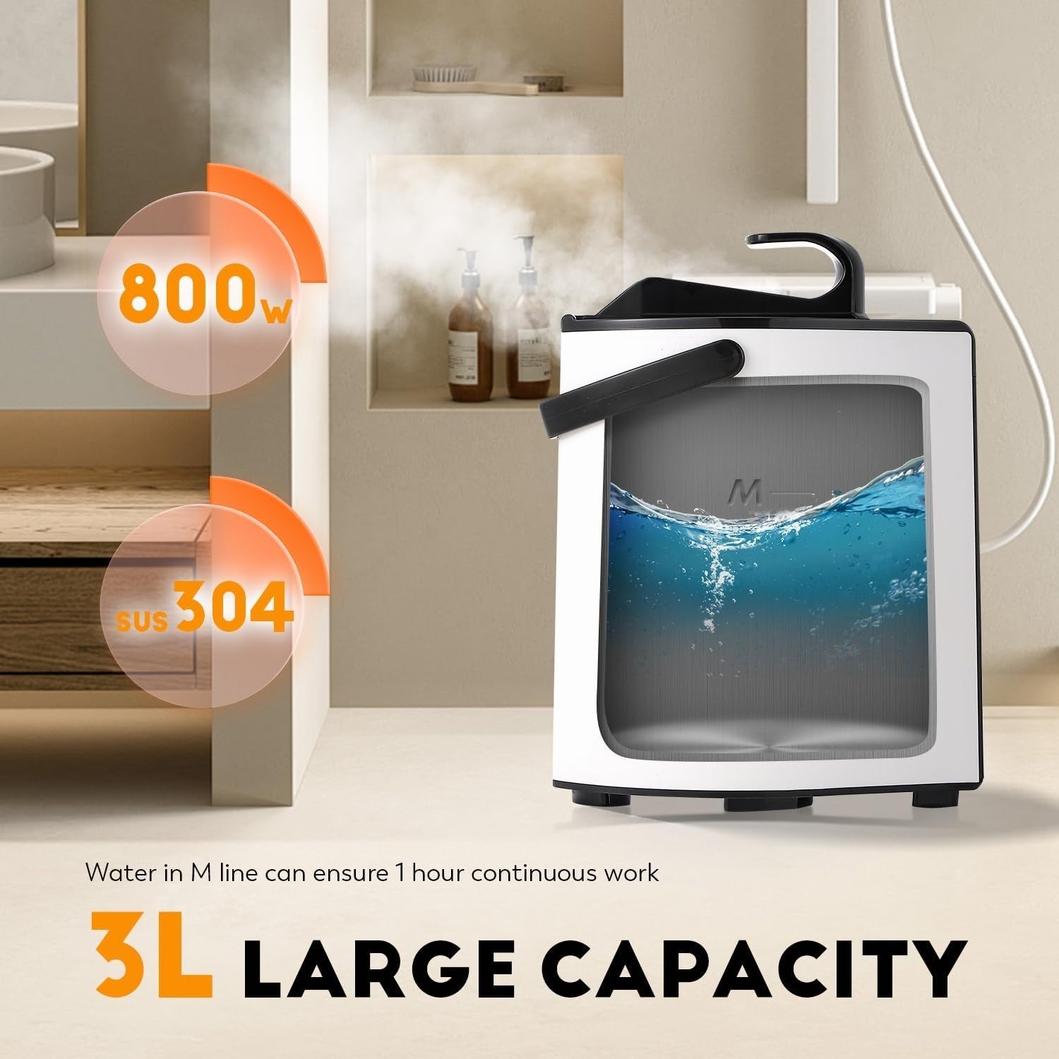 3L Portable Steam Sauna Pot – Home Steamer w/ Remote & Digital Control