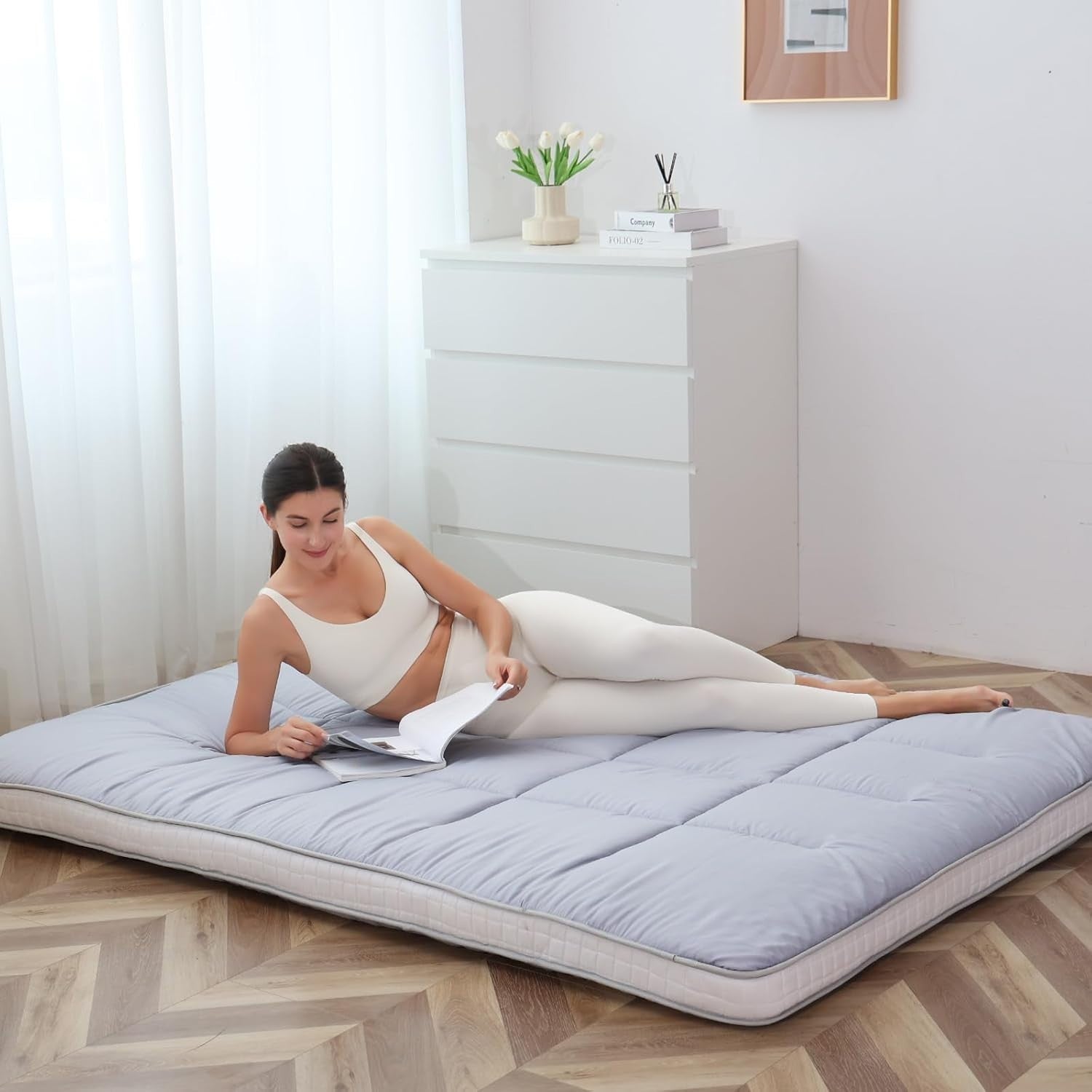 Extra Thick Memory Foam Floor Mattress Single Foldable Futon Bed Pad