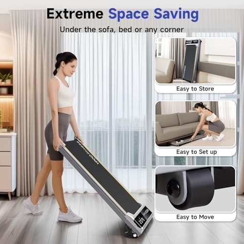 Under Desk Walking Pad 3-in-1 Incline Treadmill Home Office LED App