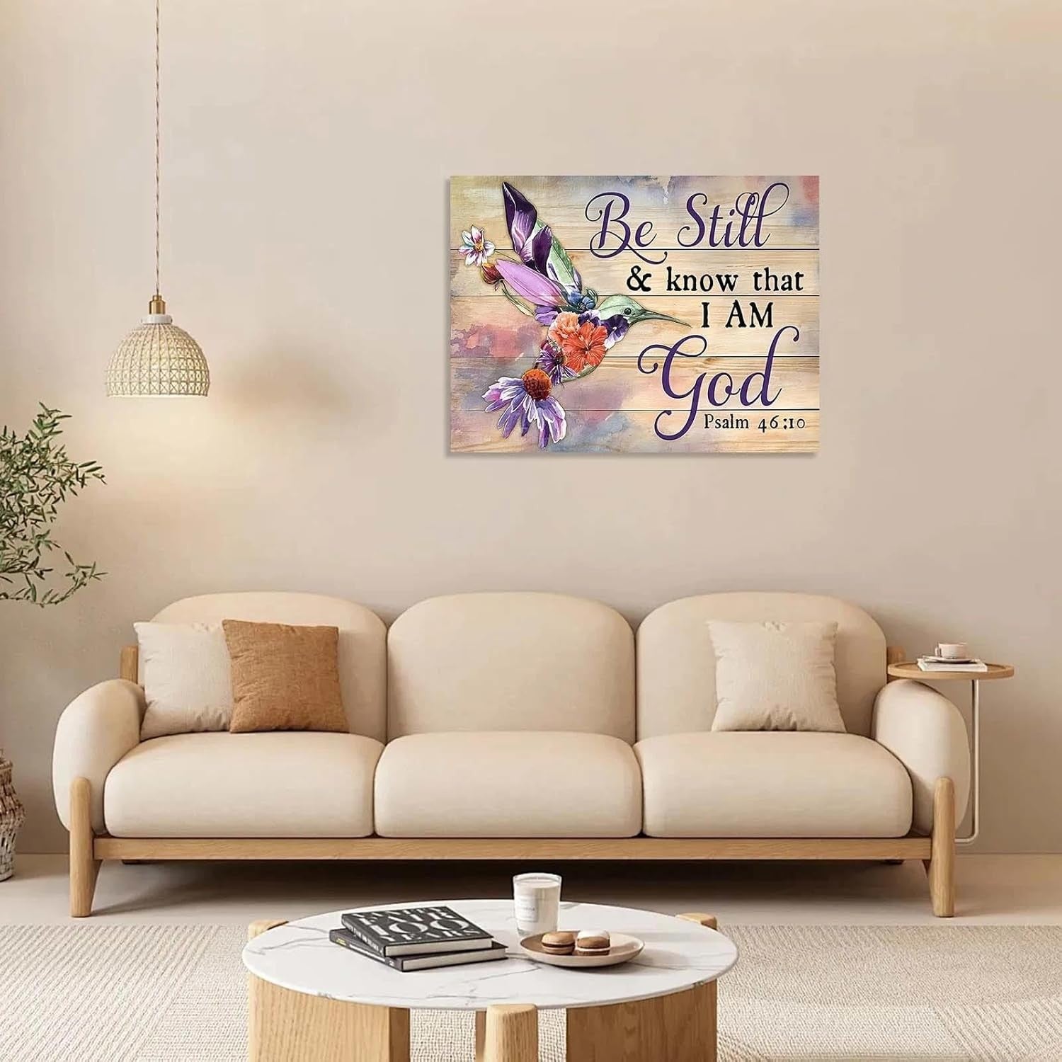 Framed 12×16 in “Be Still & Know That I Am God” Christian Scripture Wall Art