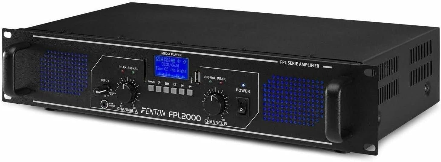 4000W 2 Channel DJ PA Amplifier FPL2000 Bluetooth USB SD 2U