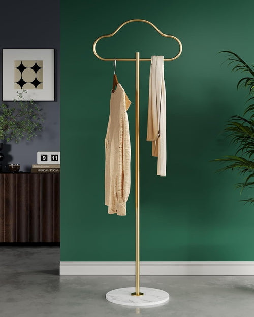 Gold Metal Coat Stand | Modern Free Standing Clothing Rack for Bedroom