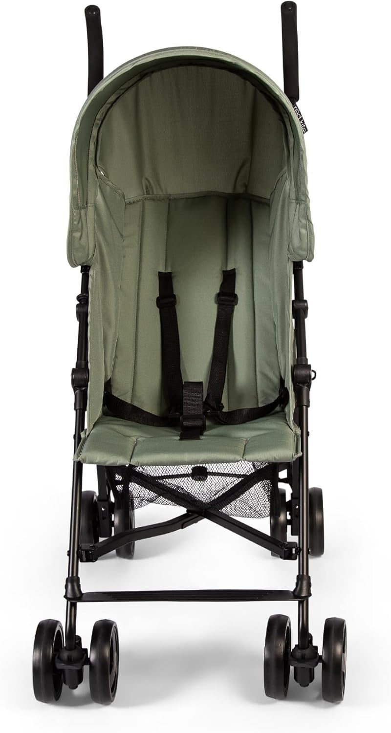 Lightweight Stroller Compact Fold Pushchair Reclining Seat 5-Point Harness Sage