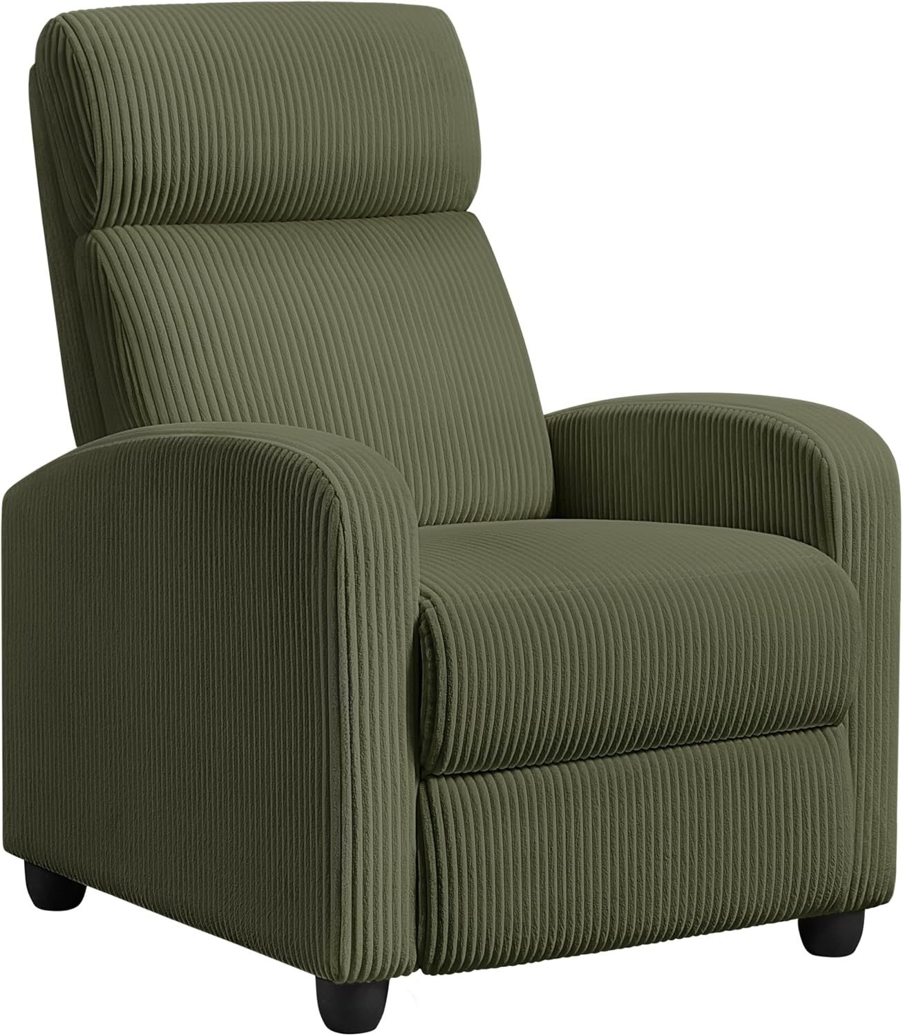 Dark Green Corduroy Recliner Chair Sofa Adjustable Lounge Armchair Home