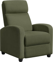 Dark Green Corduroy Recliner Chair Sofa Adjustable Lounge Armchair Home