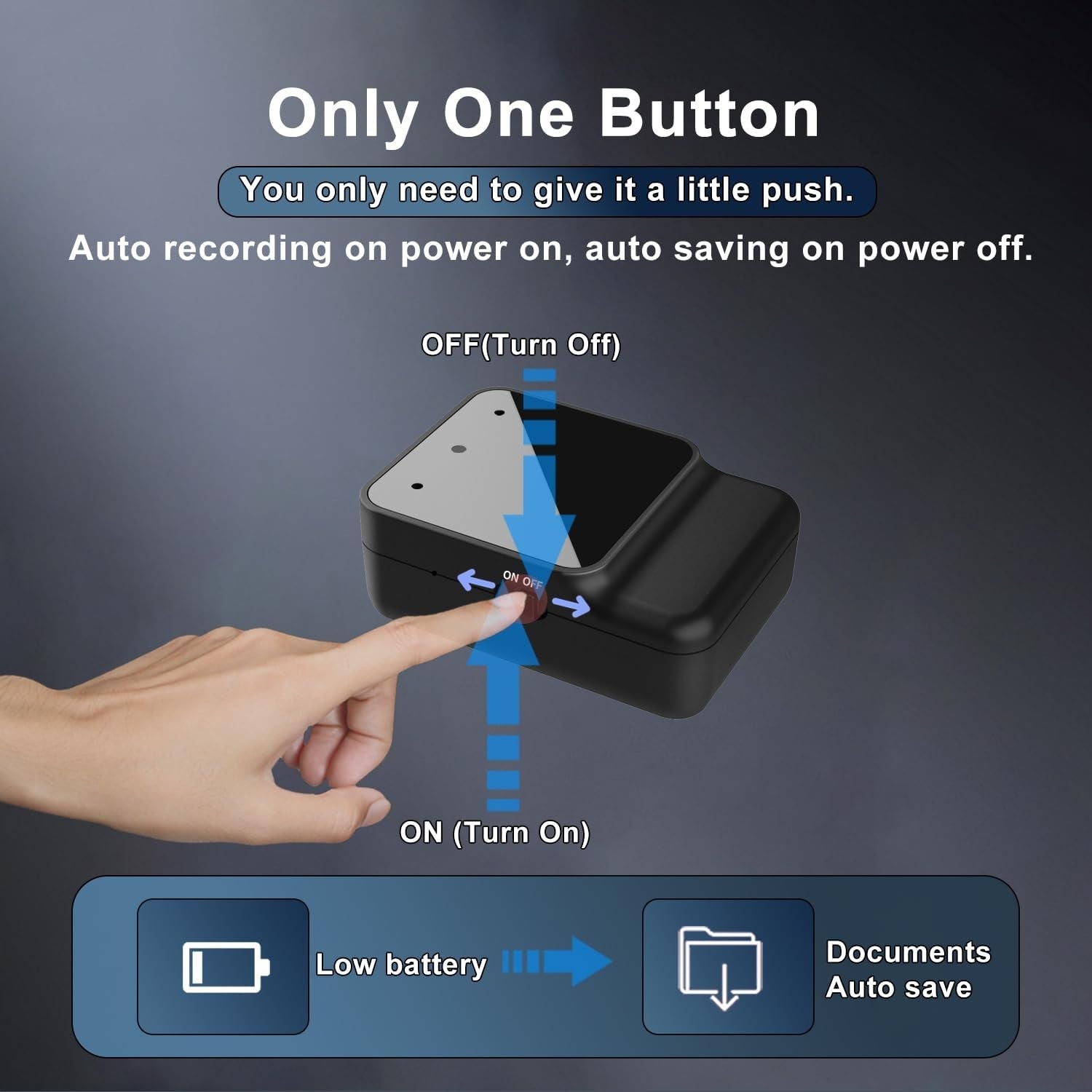 64GB Mini Voice Recorder Magnetic USB-C Noise Reduction Device
