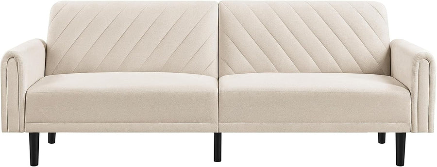 3-Seater Sofa Bed Modern Futon w/ Pockets Recliner for Lounge or Flat