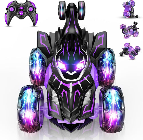 360° Flip RC Car for Kids 3-9 – All-Terrain Remote Control Toy w/ Lights, USB
