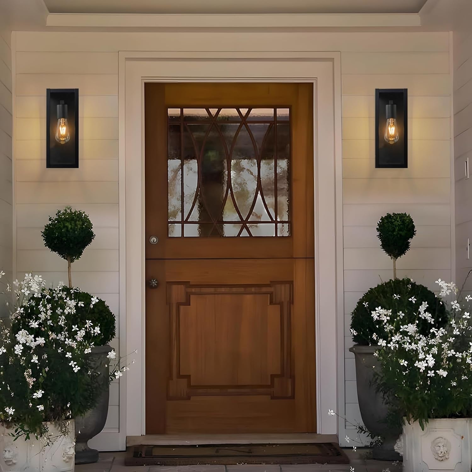 Outdoor Wall Lantern Lights IP44 Waterproof Glass Porch Garden Lamp